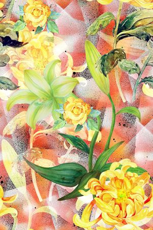 时尚大牌潮流女装裙子植物花卉数码印花印花华亿平台图片