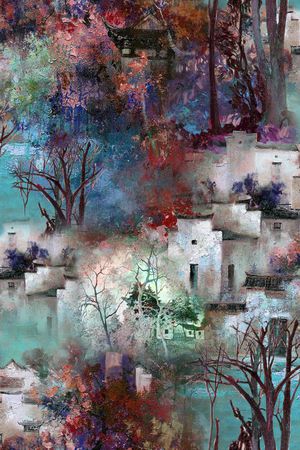 大笔触印花华亿平台图片