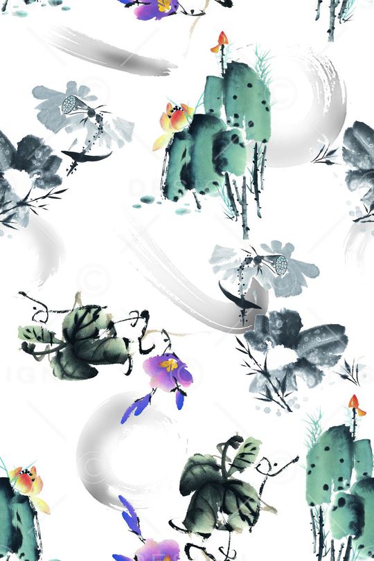 荷花印花华亿平台图片