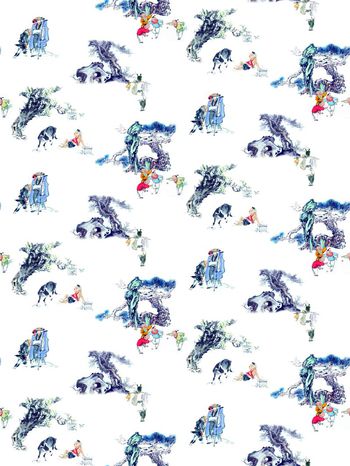 631964-水墨中国风 趣味古代人物 树