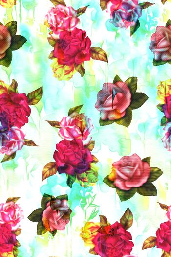632041-2016-5-13水彩布纹玫瑰花卉
