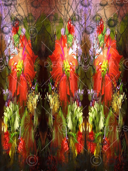 复古、油画、甘菊印花华亿平台图片