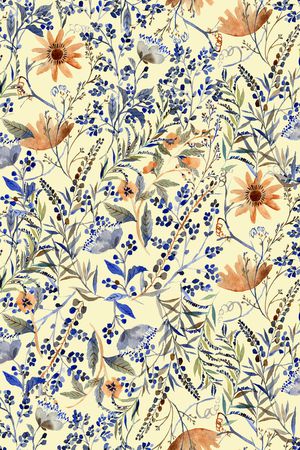 手绘花卉印花华亿平台图片