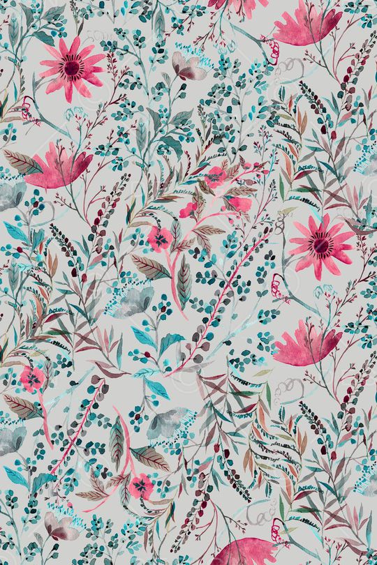 手绘花卉印花华亿平台图片