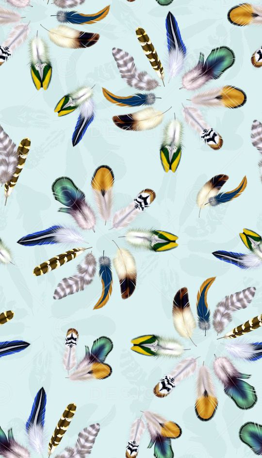 创意羽毛组合印花华亿平台图片