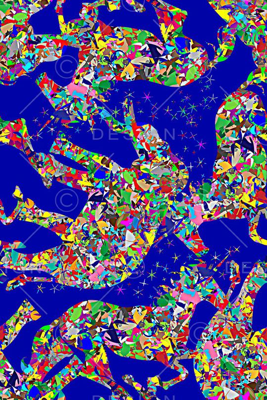 时尚抽象手绘几何彩色印花印花华亿平台图片