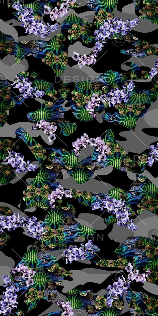 迷彩抽象大牌时尚花卉印花华亿平台图片