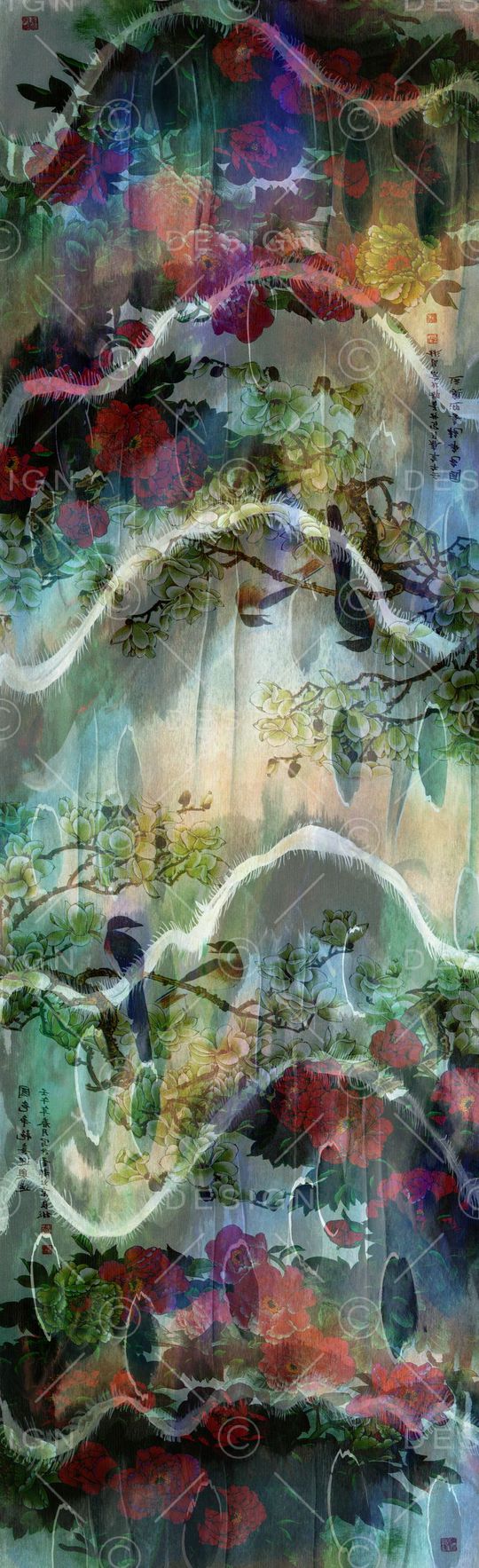 长巾图案印花华亿平台图片