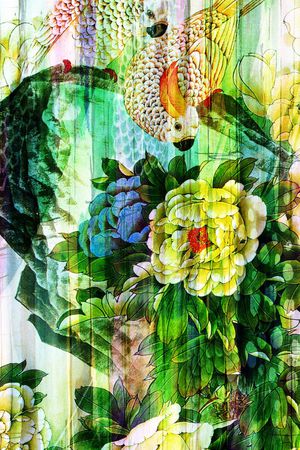 长巾图案印花华亿平台图片