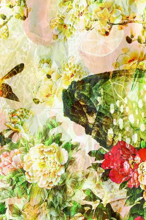 长巾图案印花华亿平台图片