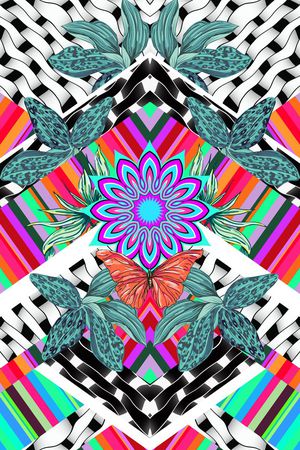 几何混搭印花华亿平台图片