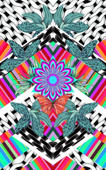 632529-热带风部落几何泳装华亿平台