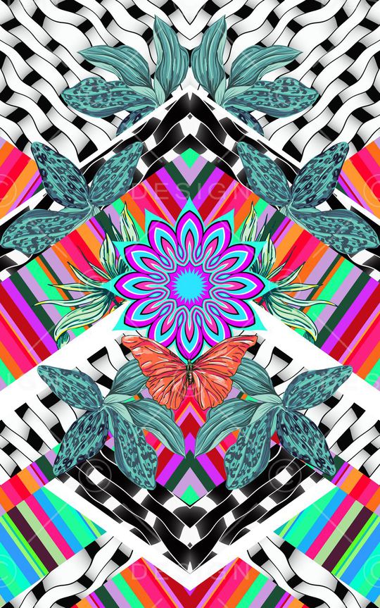 几何混搭印花华亿平台图片