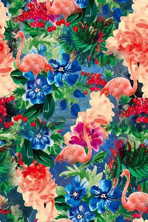 火烈鸟印花华亿平台图片