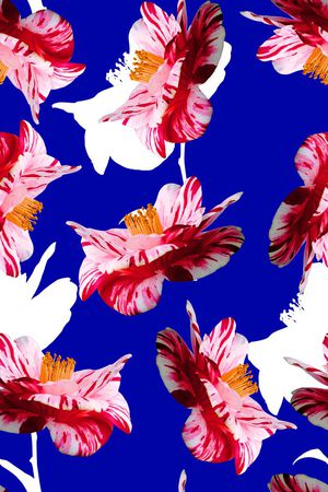 时尚大牌女装裙子花卉花朵数码印花印花华亿平台图片