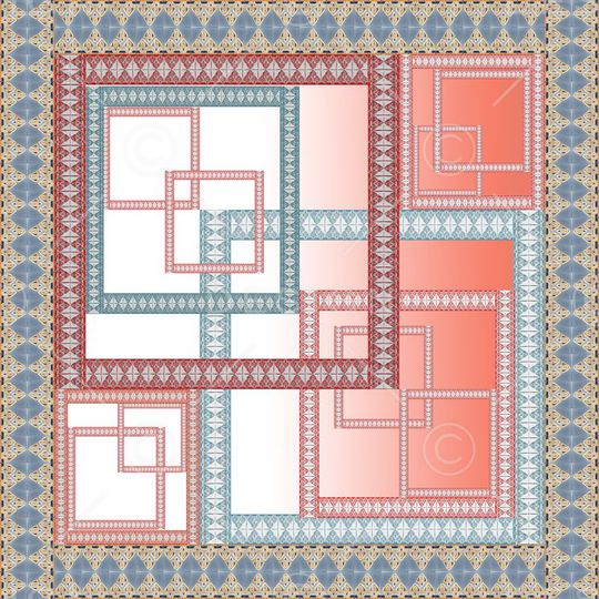 几何拼接印花华亿平台图片