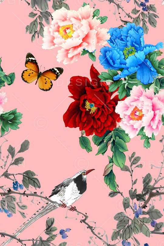 花鸟印花华亿平台图片