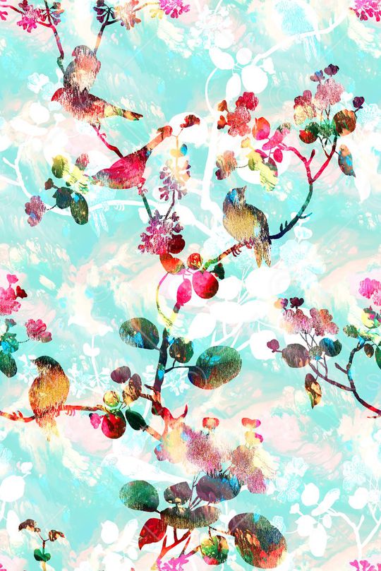 花鸟印花华亿平台图片