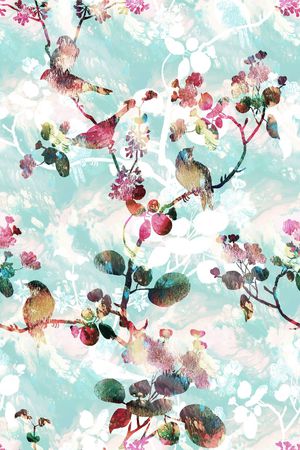 花鸟印花华亿平台图片