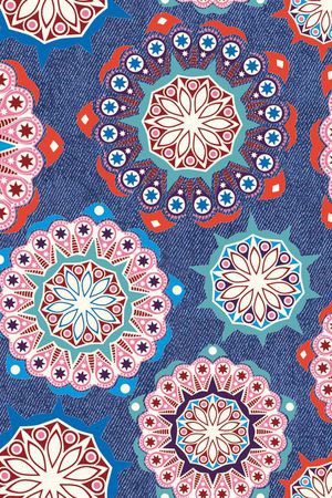 牛仔纹印花华亿平台图片