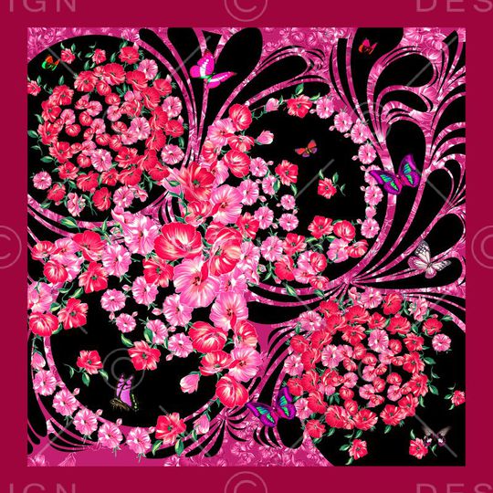 花卉印花华亿平台图片