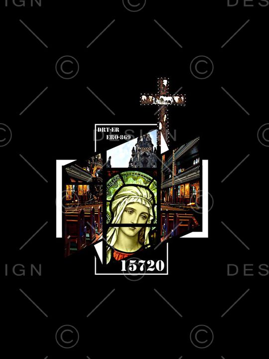 欧式教堂印花华亿平台图片