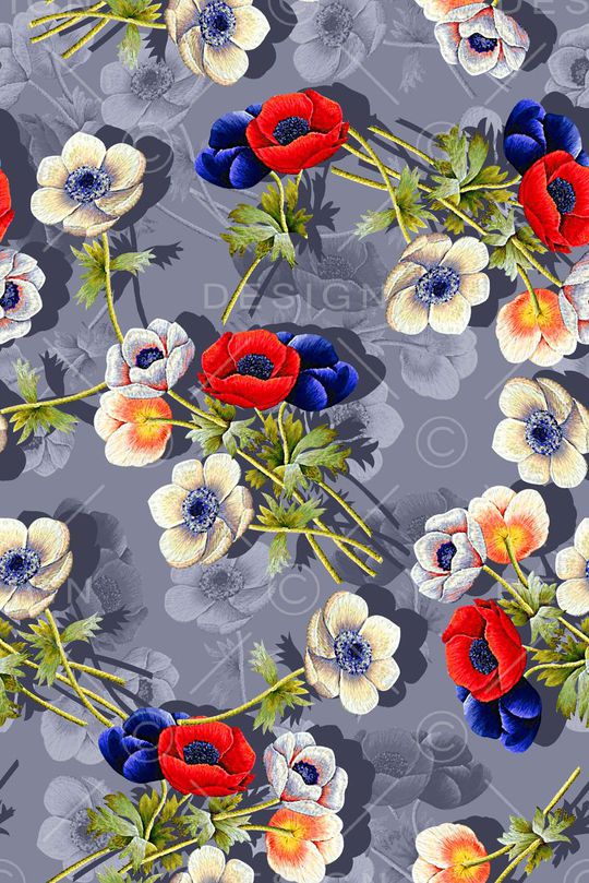 抽象花卉印花华亿平台图片