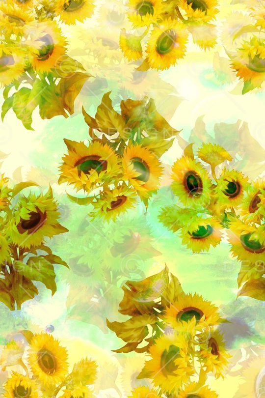 向日葵印花华亿平台图片