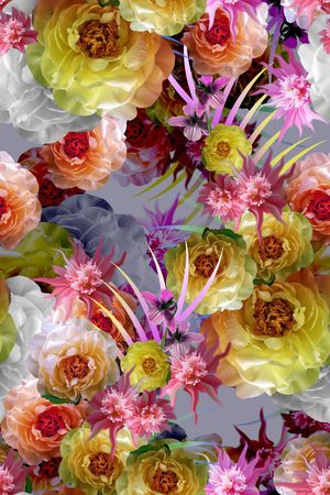 时尚花卉印花华亿平台图片