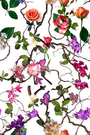 清新花卉印花华亿平台图片