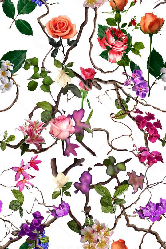 清新花卉印花华亿平台图片