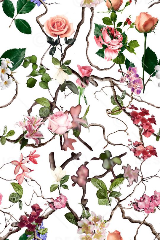 清新花卉印花华亿平台图片