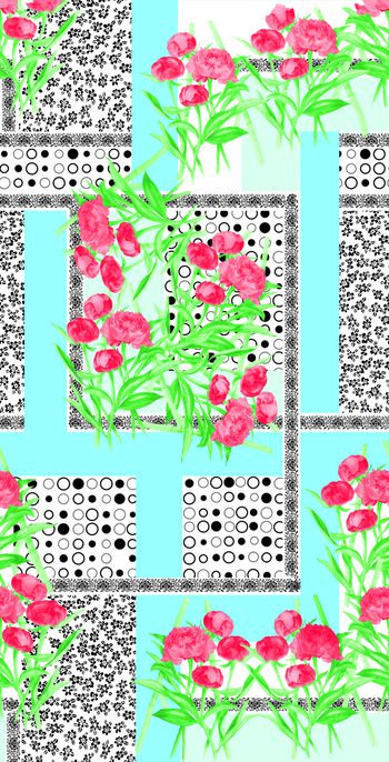 牡丹印花华亿平台图片