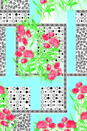 牡丹印花华亿平台图片