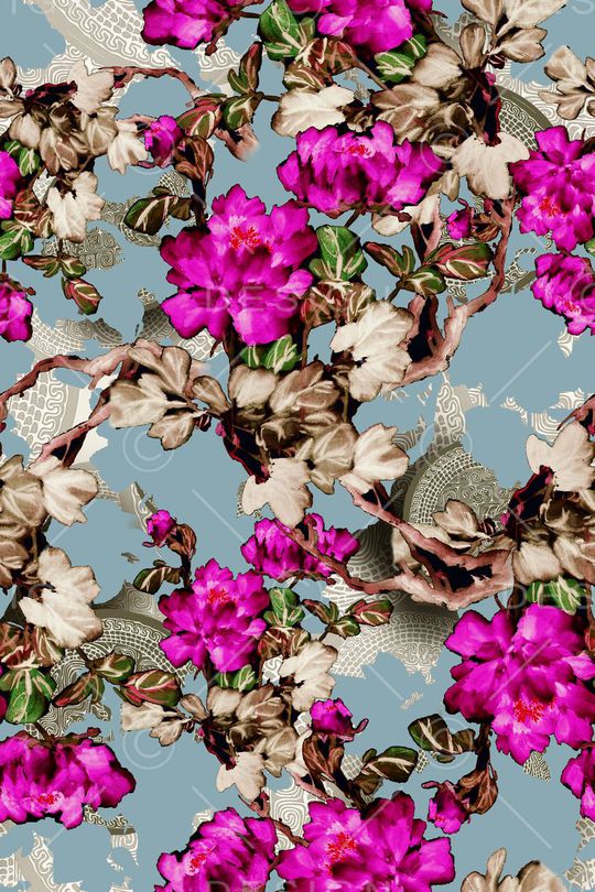 手绘中国风印花华亿平台图片