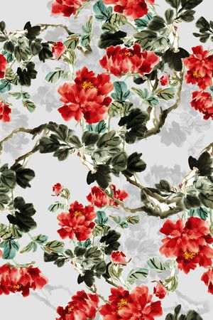 手绘中国风印花华亿平台图片