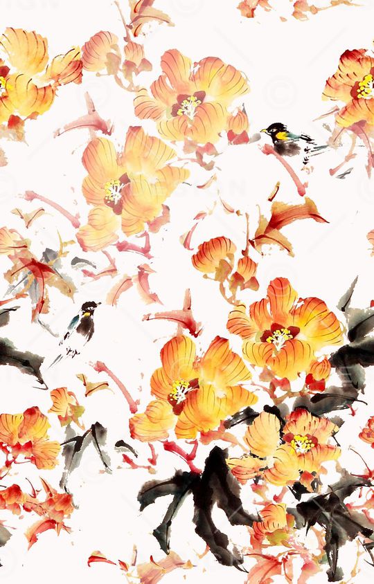 牡丹印花华亿平台图片