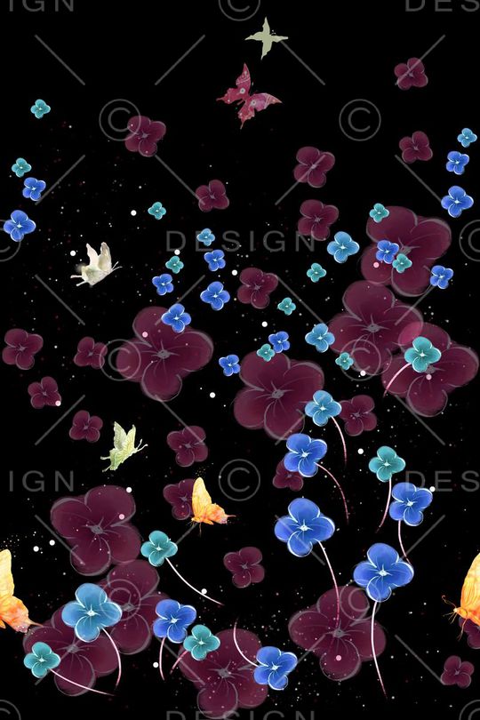 清新植物印花华亿平台图片