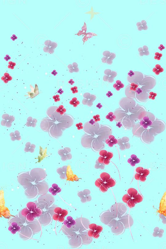 清新植物印花华亿平台图片