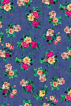 牛仔纹印花华亿平台图片