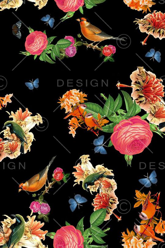 花鸟印花华亿平台图片