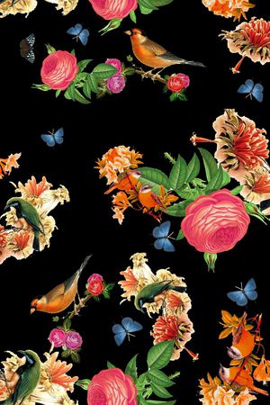 花鸟印花华亿平台图片