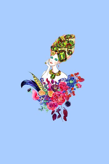 633626-大牌女装定位花卉