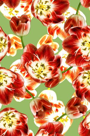 时尚抽象手绘花卉数码印花印花华亿平台图片