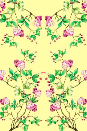 清爽大牌时尚女装花卉印花华亿平台图片