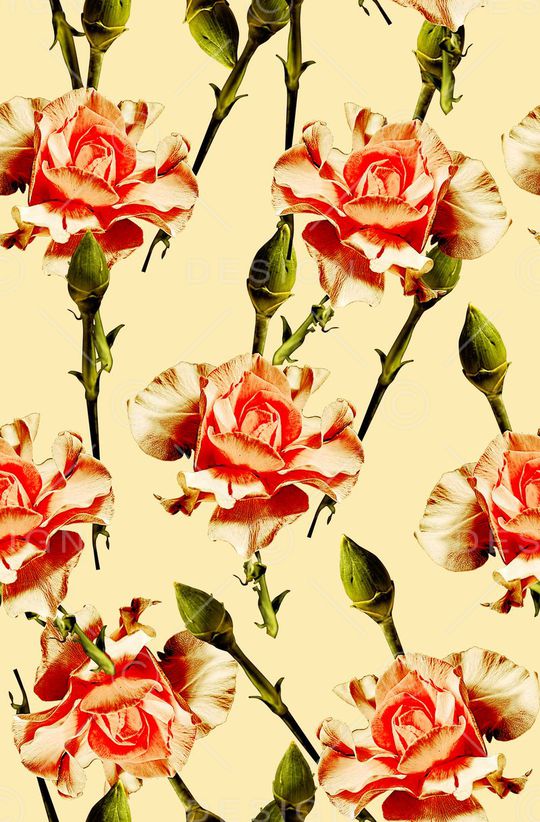 时尚手绘女装裙子花卉数码印花印花华亿平台图片