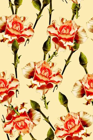 时尚手绘女装裙子花卉数码印花印花华亿平台图片