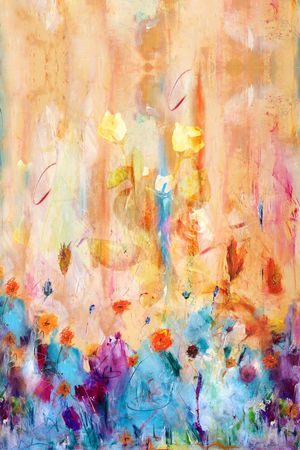 手绘花卉印花华亿平台图片