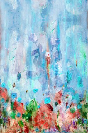 手绘花卉印花华亿平台图片