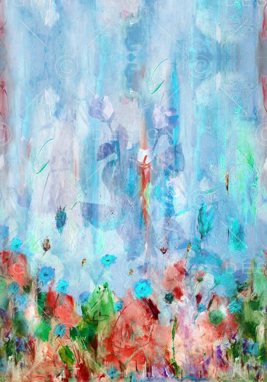 手绘花卉印花华亿平台图片